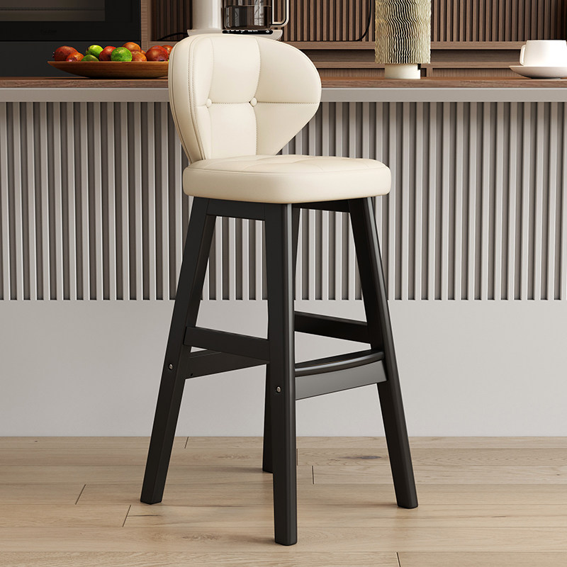 Black wooden legs-milky white cat scratch leather