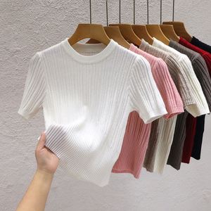 Suéter de Cuello Redondo para Mujer, Primavera-Verano, Nuevo Estilo Casual, Camiseta con Diseño de Alta Gama, Top de Punto Interior, Estilo Pure Desire - Product Image 1