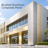 Panneau composite en aluminium brossé 3 mm 1220x2440 mm en or pour revêtement de cloison de bureau