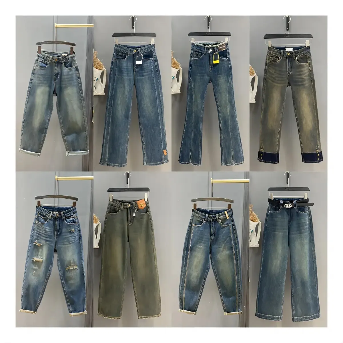Bell Bottom Jeans für Frauen Bootcut Jeans Hot Sale Low Rise Denim Adult Woven Softener Damen Jeans hose in voller Länge Loose