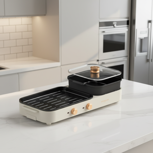 Gril Électrique Tendance 2026 1980W Sans Fumée pour BBQ Extérieur et Usage Domestique, Plaques Amovibles Antiadhésives, Contrôle de Température - Product Image 1