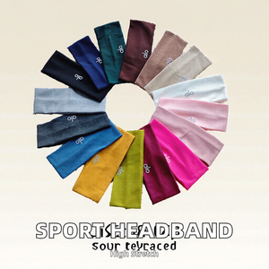 European American Style Solid Color Wide <b>Elastic</b> Yoga Sport <b>Headband</b> Cotton Knitted Sweat <b>Headband</b> for Outdoor Sports - Product Image 2