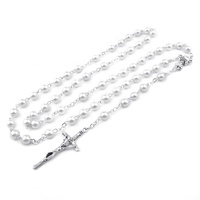 Chapelet Catholique en Perles de Verre Saint Graal, Cadeau de Baptême pour Bébé, Première Communion, Coffret Collier, Haute Qualité, Cadeau d'Anniversaire