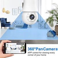 AVstart LB326 Meilleures caméras de sécurité à ampoule E27 en 2024, caméra ampoule Wi-Fi 2.4G, stockage sur carte SD, directement du fabricant