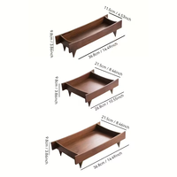 Plateau sur pieds en noyer, plateau créatif pour collations et fruits pour le salon, plateau de rangement sur pieds pour table basse