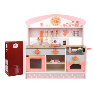 BBQ <span class=keywords><strong>en</strong></span> bois <span class=keywords><strong>cuisine</strong></span> et nourriture semblant jouer ensemble <span class=keywords><strong>3D</strong></span> pour enfants d'âge préscolaire MDF jouet éducatif pour cuisiner <span class=keywords><strong>Simulation</strong></span> boîte emballée - Product Image 1