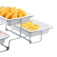 Présentoir alimentaire en acier inoxydable, de qualité supérieure, diviseur de buffet d'hôtel, présentoir de desserts, de gâteaux, de fruits, 5 pièces