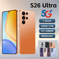 Smartphone S26 Ultra 5G LTE Android 15 Écran LCD 7,3 Pouces 16 Go de RAM 1 To de ROM Appareil Photo 108MP 72MP Batterie 8000 mAh Double SIM