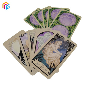Impresión de Cartas del <span class=keywords><strong>Tarot</strong></span> en Papel Personalizadas, Baraja de Oráculo de la Rueda de la Fortuna Única y Encantadora con 78 Cartas para Uso Familiar - Product Image 4