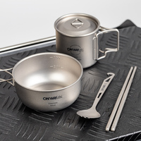Nouvel ensemble de vaisselle de camping en plein air Offre Spéciale léger pliable boire de la bière eau tasse en titane