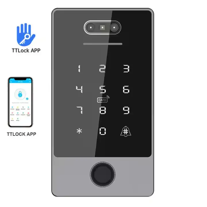 Access control TTLOCK keyless phone enabled Bluetooth APP remote access control 3D Face recognition fingerprint MF cards