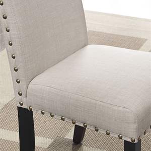 DB Biony <b>Tan</b> Fabric Counter Height Dining <b>Chairs</b> with Nailhead Trim Set of 2 - Product Image 4