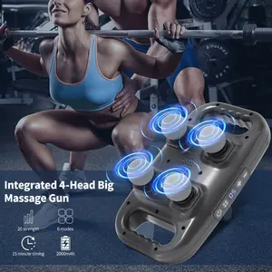 Leercon Hot mini 4 teste muscolo tessuto profondo percussione muscolare massaggio massaggiatore senza fili trattamento professionale pistola massaggio