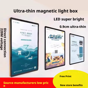 LED ultra-tipis papan reklame tampilan kaca Tempered iklan dalam ruangan gantungan dinding Menu sisi sempit Poster - Product Image 6