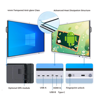 Tableau blanc interactif intelligent 4K UHD Android 15 de 65, 75, 86 pouces avec écran tactile et caméra IA 48MP pour l'éducation scolaire
