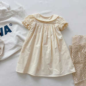 Ropa de Bebé para Verano, Vestido de Niña con Bordado Floral, Cuello Bordado, Vestidos Casuales para Niñas - Product Image 5