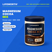 LIFEWORTH GMP HACCP Poudre de mélange de cacao et de magnésium pour boisson, favorisant le sommeil et la relaxation, sachet de 20g, formule personnalisée