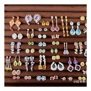 Aretes grandes elegantes qualité 925 argent femmes moissanite boucle d'oreille pendientes de <span class=keywords><strong>colibri</strong></span> - Product Image 1