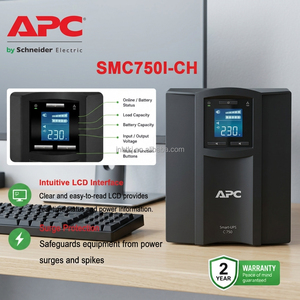 Schneider <span class=keywords><strong>APC</strong></span> SMC750I-CH Onduleur intelligent monophasé 750VA/500W avec batterie au plomb-acide et stabilisation AVR pour ordinateurs de bureau - Product Image 1