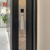 Kunci pintu depan merek terbaik apartemen pintu api kayu perumahan Aluminium pintu masuk depan
