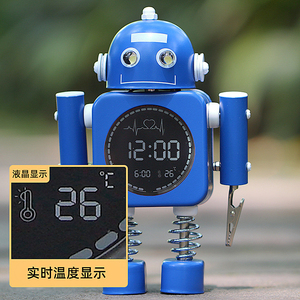 <span class=keywords><strong>Robot</strong></span> Điện Tử Để Bàn Đồng Hồ LED Kỹ Thuật Số Sáng Kim Loại Android Đồng Hồ Báo Thức Cạnh Giường Sáng Tạo Automaton Bảng Đồng Hồ Nhiệt Độ - Product Image 4