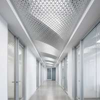Panneau de plafond en aluminium perforé durable 24x24 pouces, design industriel carré, montage encastré, résistant au feu, insonorisant