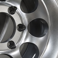 Velg Alloy Tempa Perak Brushed, Desain Lubang Bulat 6-Lug Heavy Duty untuk Truk Pikap Offroad 4x4 Petualangan Tuning