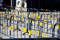 Barandas de Seguridad de Aluminio Baifa, Barreras de Control de Multitudes, Luces Reflectantes de Grado Ingeniería, Recubrimiento en Polvo, Altura Personalizada