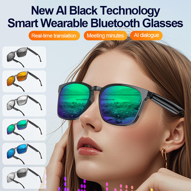 SHR A10 AI Translation Smart Glasses Photochromic Lenses Support 160+ Languages Real-Time Translation Hands-Free Calling Music