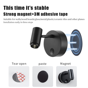 Lampe de bureau LED moderne portable à chargement sans fil, projecteur mural magnétique simple pour lecture au chevet de la chambre - Product Image 4