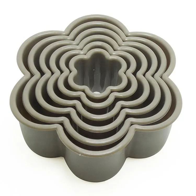 UJ-CC271 Flower Shape 6pcs Plastic Cookie Cutter Set Plastic Cookie Press Cozinha Acessórios