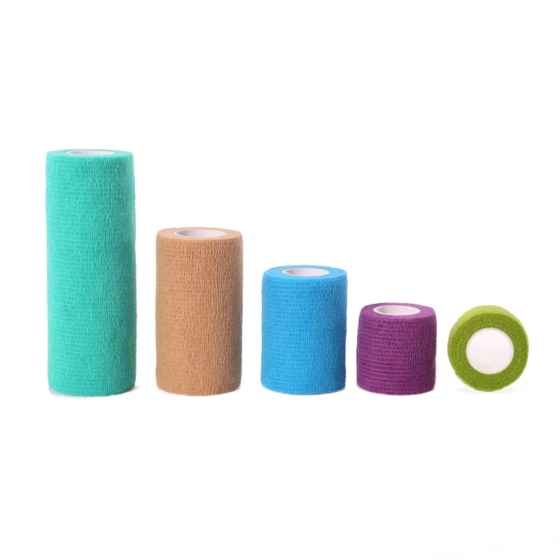 OEM adhesive bandage colored 5cm 7.5cm 10cm cohesive elastic bandage with CE