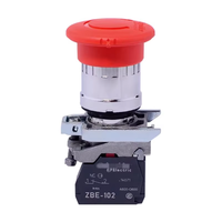Nouveau bouton d'arrêt d'urgence en métal d'origine XB4BS8442 XB4-BS8442 (ZB48S844+ZB4BZ102) avec tête champignon rouge et réinitialisation par rotation