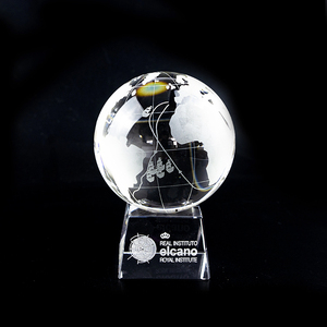 Pujiang WZ di alta qualità chiaro K9 globo di cristallo premi personalizzato <span class=keywords><strong>3d</strong></span> cristallo di vetro terra globo con base per il regalo - Product Image 4
