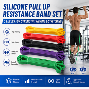 Bandes de résistance en silicone Jinke, boucle longue 208 cm, haute résistance, entraînement de force, logo personnalisé, vente en gros - Product Image 1