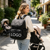 Sac à dos à langer matelassé en polyester, grand format, avec plusieurs poches, résistant à l'eau, pour voyage, sac à dos de maman, hôpital, USB