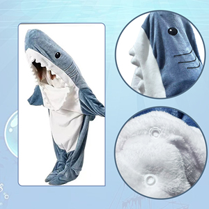 Sac de Couchage en Flanelle Polaire pour Adulte et Enfant, Sac de Couchage Requin Doux et Chaud pour Animal, Pyjama, Fête Assortie pour Famille, en Stock - Product Image 2