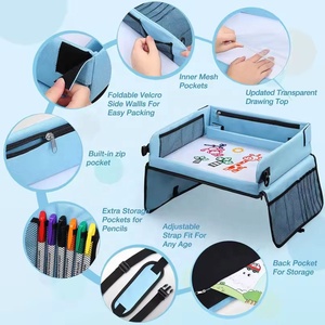 Vassoio da gioco per bambini con colori neutri, tavolo e supporto per telefono, vassoio da viaggio per bambini, accessorio per <span class=keywords><strong>seggiolini</strong></span> auto - Product Image 3