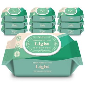 Cometa luce pura salviette per neonati 10 confezioni di fogli 120 senza profumo salviettine morbide usa e getta per la pulizia del corpo cura della pelle per sensibili - Product Image 1