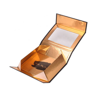 Caja de Regalo Transparente con Ventana, de Cartón Rígido, con Recubrimiento UV y Lámina Dorada, para Ramos de Flores, Estilo Moderno