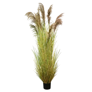 Senmasine 10 Cabeça 260cm 13 Cabeça 280cm Reed Cebola Artificial Grama Bonsai Com Pote De Plástico Preto Casa Jardim Decoração Do Escritório