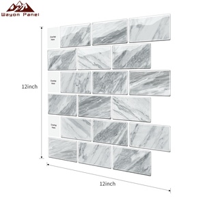 Wayon - Adhesivos 3D para Pared con Diseño de Azulejos de Metro, Color Blanco, Impermeables, para Decoración Interior Moderna - Product Image 2
