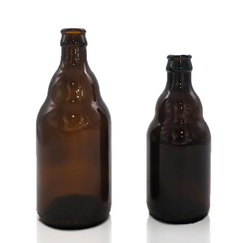 Bottiglie di birra in vetro marrone all'ingrosso da 350ml 500ml 650ml con tappo a corona