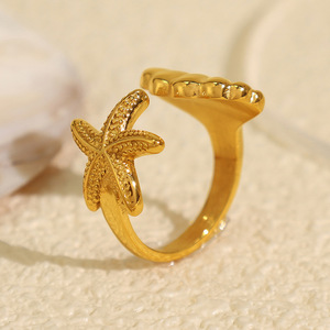 Women's Shell Shape <b>Adjustable</b> <b>Ring</b> Zinc Alloy Minimalist Jewelry Gift Open Design Silver Gold 7mm JZ114 - Product Image 3