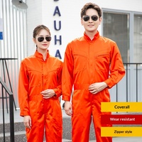 Combinaisons de travail monopièces printemps-automne transfrontalières pour mécaniciens, avec logo imprimé, en polyester, anti-humidité, pour ateliers et usines