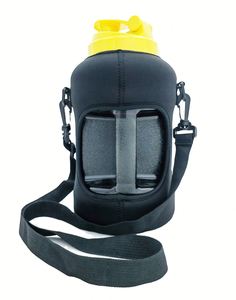 Funda de Neopreno Aislante para Botella de Agua de 64 oz con Correa de Hombro Ajustable y Bolsillo, Diseño de Dibujos Animados - Product Image 1