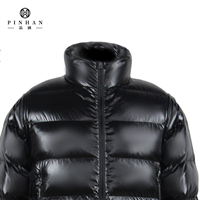 Manteaux bombardiers matelassés à bulles noires brillantes 90 vestes en duvet de canard blanc pour hommes manteau d'hiver chaud et épais pour hommes