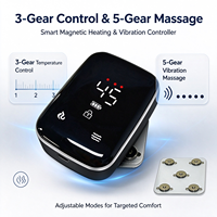 Contrôleur magnétique avec chauffage et vibration, batterie intégrée 5000 mAh, réglage multi-niveaux de chaleur et de vibration pour vêtements chauffants
