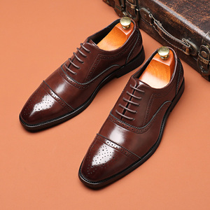 Big Size 38-47 Men's Black Brown Oxford Business Wedding <b>Waterproof</b> Light Suits <b>Shoes</b> - Product Image 3
