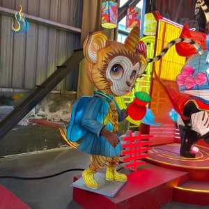 Lanterne de singe de dessin animé chinois personnalisée en usine, lanterne de festival animale réaliste pour parc à thème et place publique - Product Image 5